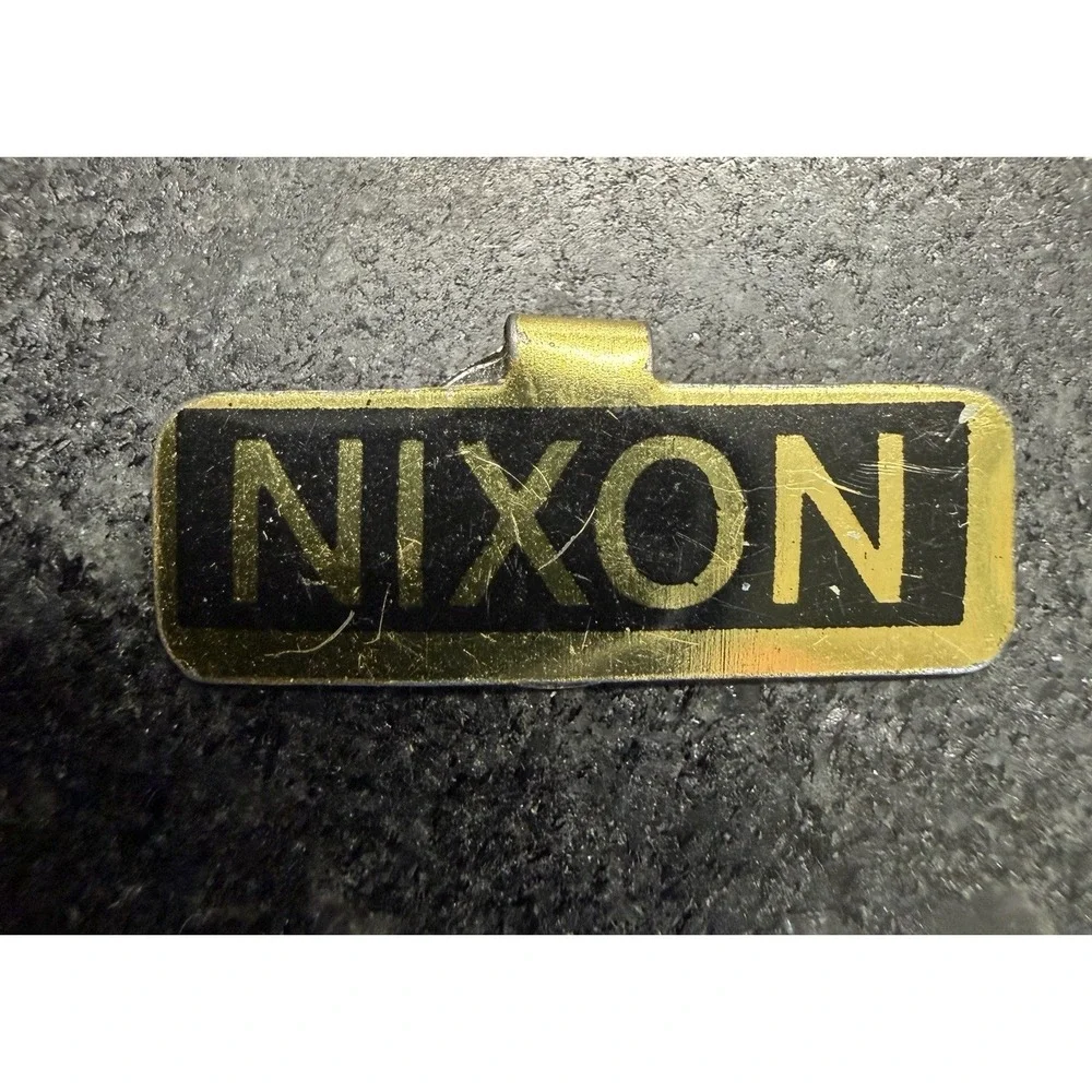 Vintage 1968 Nixon Agnew Campaign Pin Button & Nixon Green Duck Tie Clip